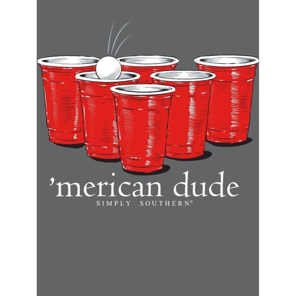 Simply Southern ‘Merican Dude Red Cup Short Sleeve T-Shirt - NEW Fast Ship - Picture 3 of 6